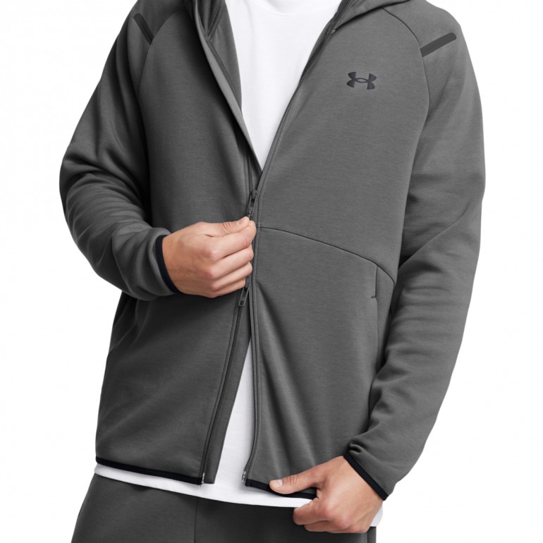 Męska bluza dresowa rozpinana z kapturem Under Armour UA Unstoppable Fleece Full-Zip - szara