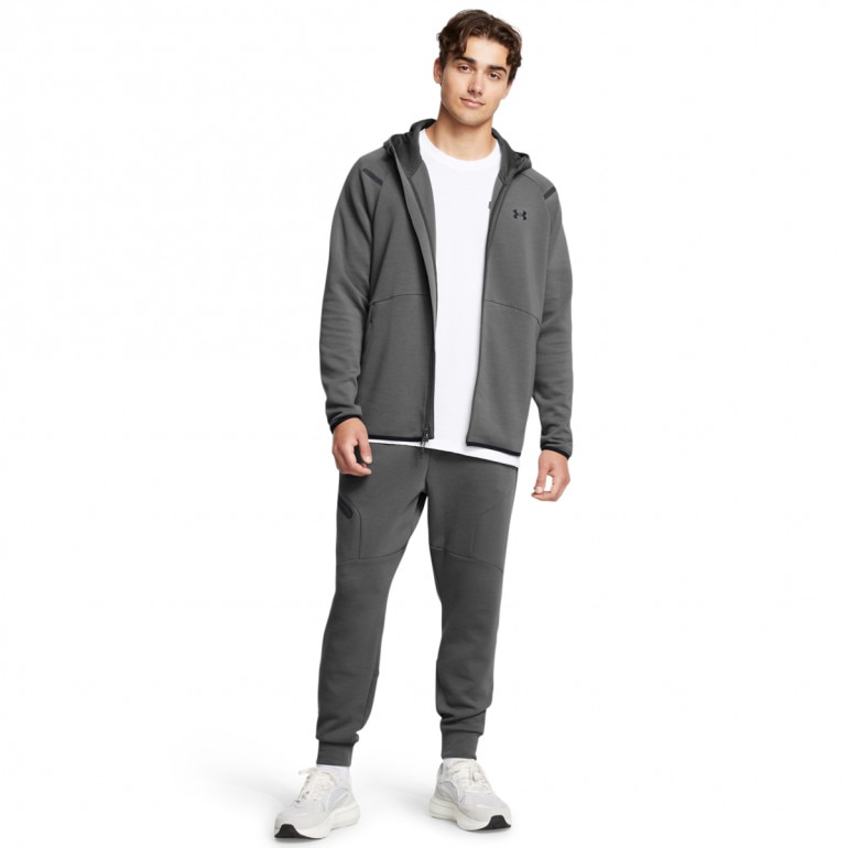 Męska bluza dresowa rozpinana z kapturem Under Armour UA Unstoppable Fleece Full-Zip - szara