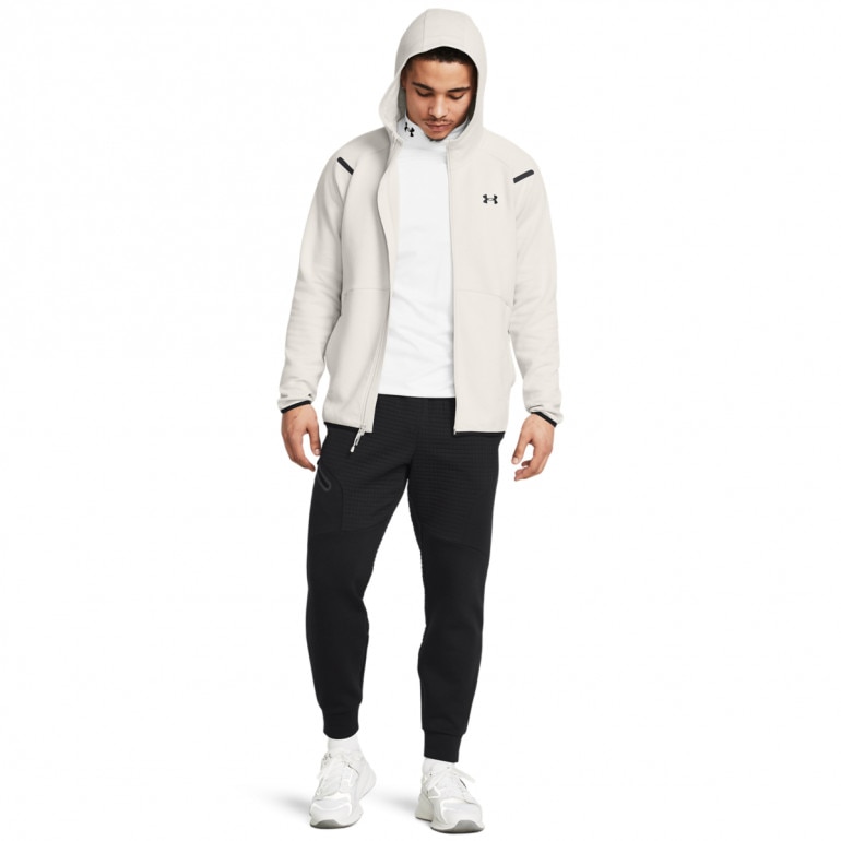 Męska bluza dresowa rozpinana z kapturem Under Armour UA Unstoppable Fleece Full-Zip - beżowa