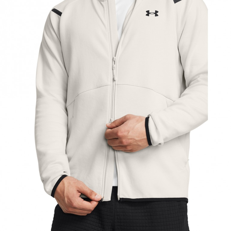 Męska bluza dresowa rozpinana z kapturem Under Armour UA Unstoppable Fleece Full-Zip - beżowa