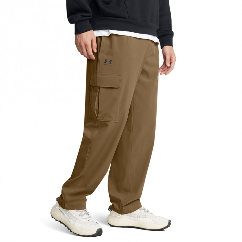 Męskie spodnie treningowe Under Armour UA Vibe Woven Cargo Pants - brązowe