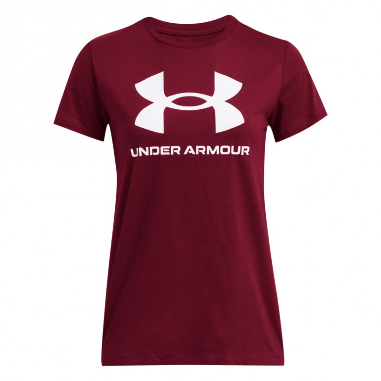 Damski t-shirt z nadrukiem Under Armour UA Rival Logo SS - czerwony