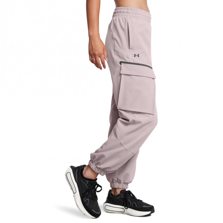 Damskie spodnie treningowe Under Armour Unstoppable Cargo Pant - beżowe