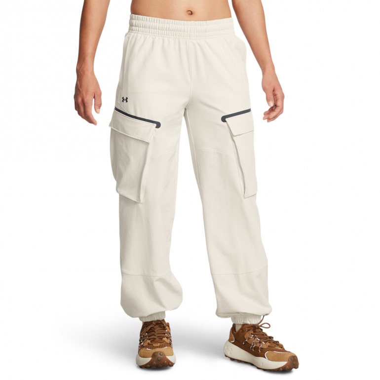 Damskie spodnie treningowe Under Armour Unstoppable Cargo Pant - białe