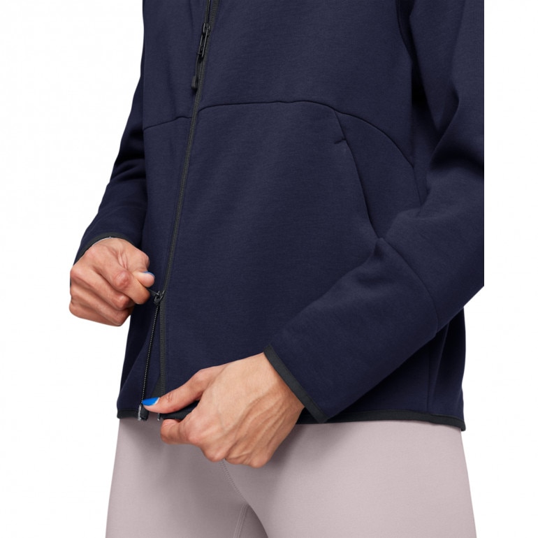 Damska bluza treningowa rozpinana z kapturem Under Armour Unstoppable Fleece FZ - granatowa