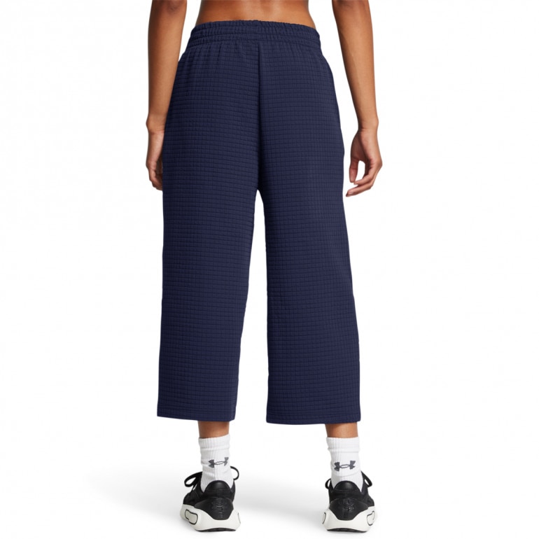 Damskie spodnie dresowe Under Armour Unstoppable Txt Wide Leg Crop - granatowe