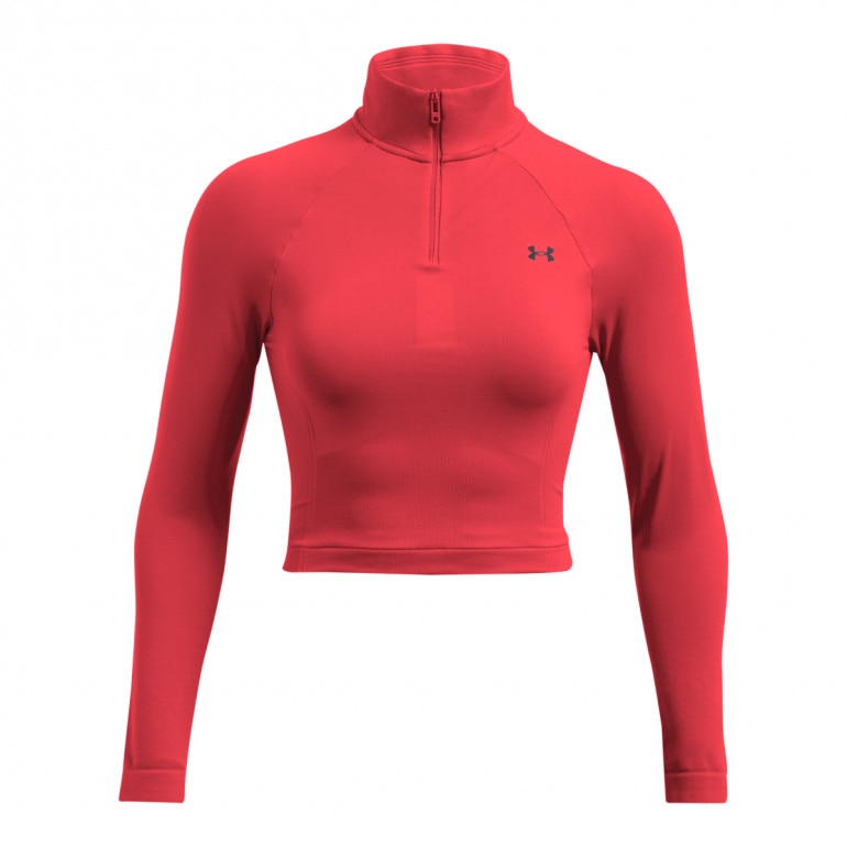 Damski longsleeve treningowy Under Armour Vanish Seamless 1/4 Zip Crop - czerwony