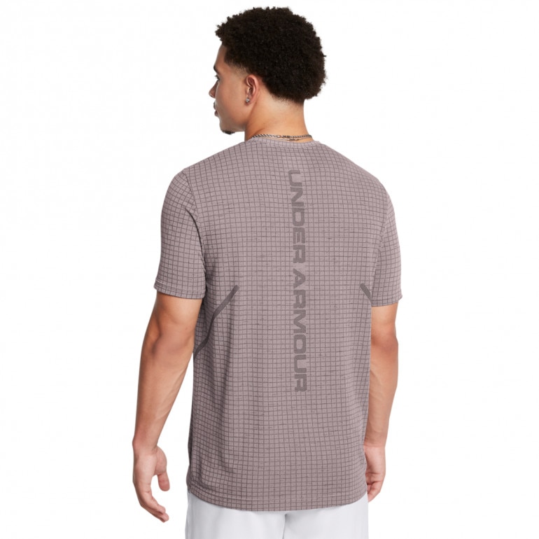 Męska koszulka treningowa Under Armour Vanish Seamless Grid SS - beżowa