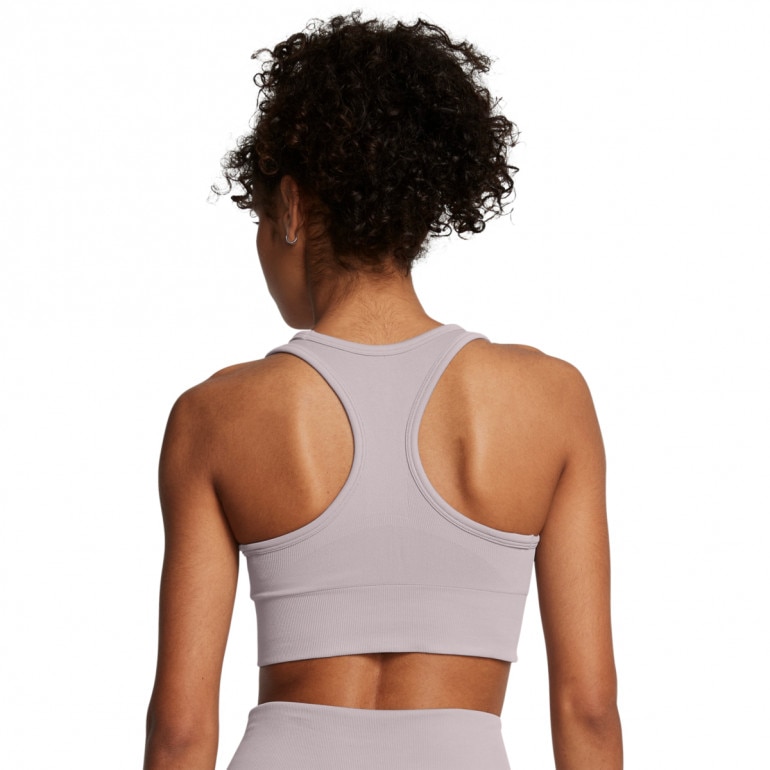 Biustonosz treningowy Under Armour Vanish Seamless Mid Bra - beżowy