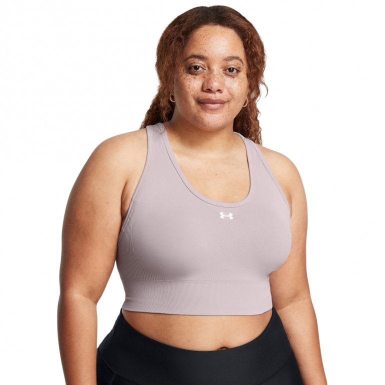 Biustonosz treningowy Under Armour Vanish Seamless Mid Bra - beżowy