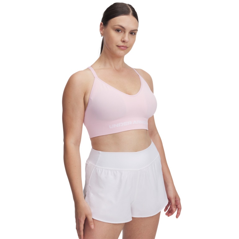 Biustonosz treningowy Under Armour Vanish Seamless Low Bra - różowy