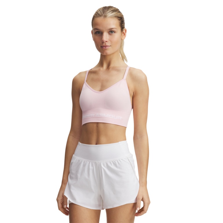 Biustonosz treningowy Under Armour Vanish Seamless Low Bra - różowy