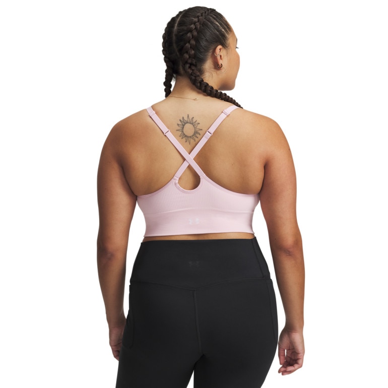 Biustonosz treningowy Under Armour Vanish Seamless Low Bra - różowy