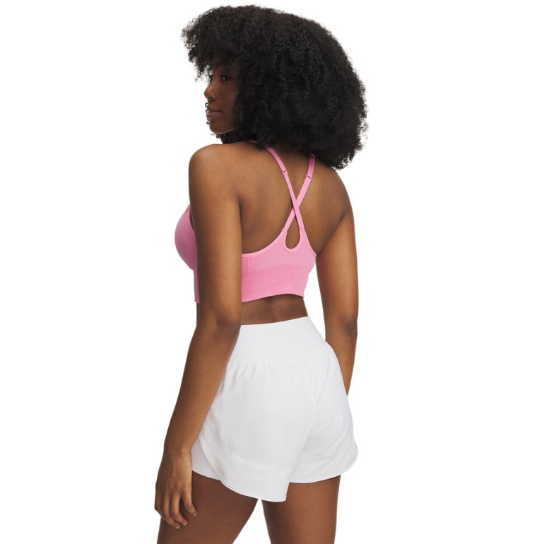 Biustonosz treningowy Under Armour Vanish Seamless Washed Low - różowy