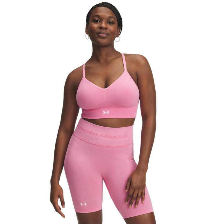 Biustonosz treningowy Under Armour Vanish Seamless Washed Low - różowy