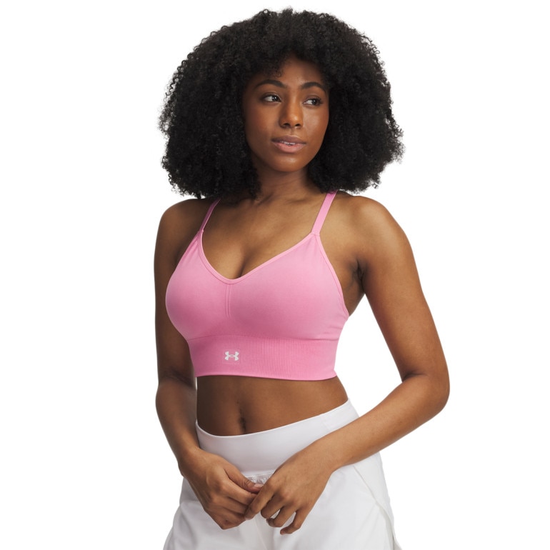 Biustonosz treningowy Under Armour Vanish Seamless Washed Low - różowy
